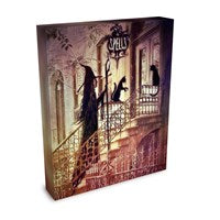 Twilight Spells - Witch Halloween Samhain Cat Sepia - Giclée Gallery Wrapped Canvas- Terri Ann Foss
