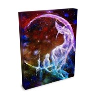 Ethereal Realm - Witch Cat Celestial Ghostly Spirt Moon - Giclée Gallery Wrapped Canvas - Terri Ann Foss