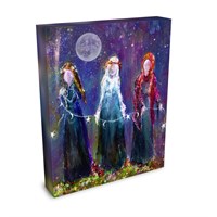 Bound as Sisters - Witch Faerie Sisters Coven Celestial Moon - Giclée Gallery Wrapped Canvas - Terri Ann Foss