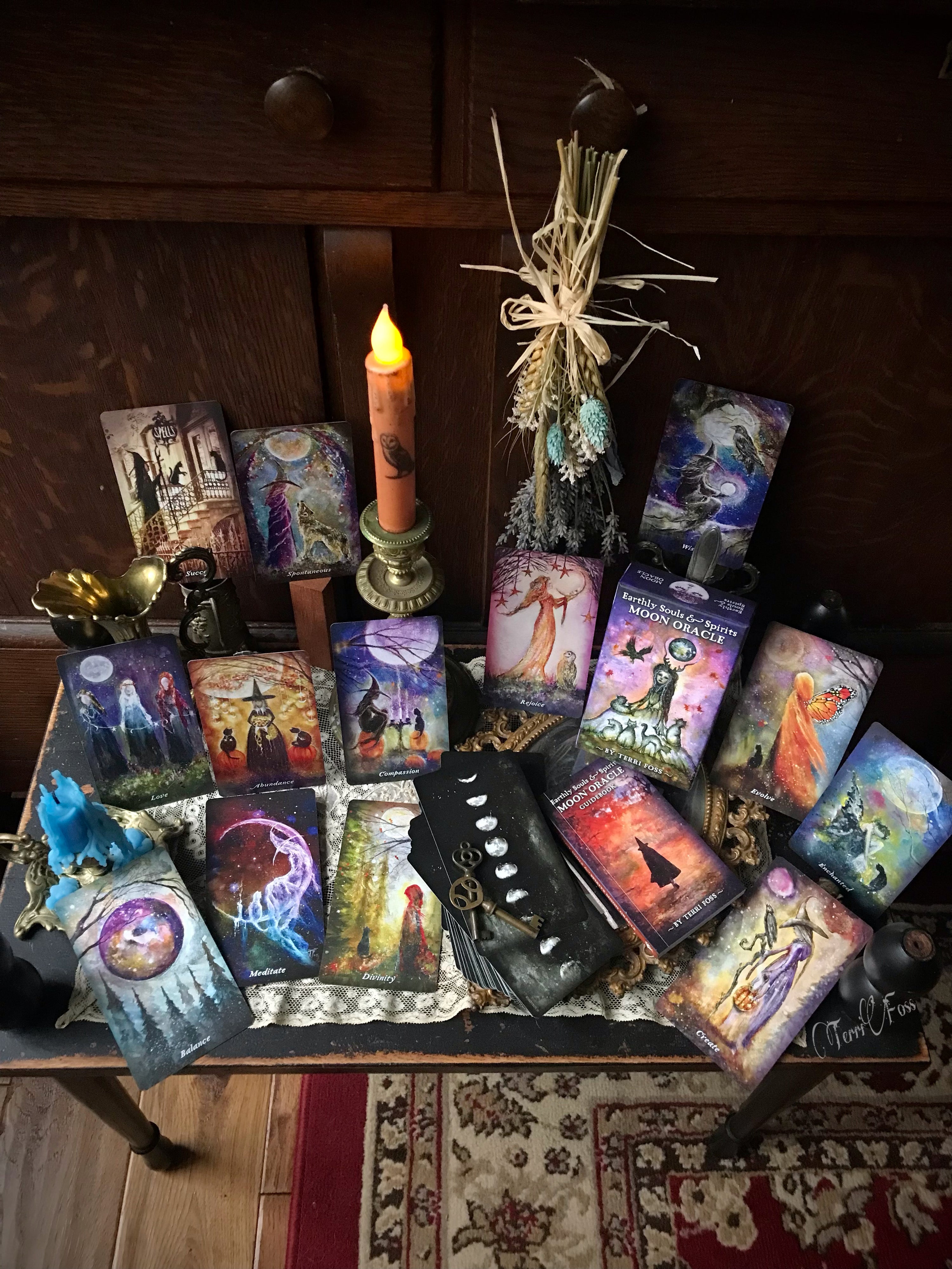 Earthly Souls and Spirits Moon Oracle Deck - Guide Booklet Published - US Games Systems - Terri Ann Foss