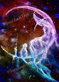 Ethereal Realm -  Witch Cat Celestial Ghostly Spirt Moon - Giclée Fine Art Print - Terri Ann Foss
