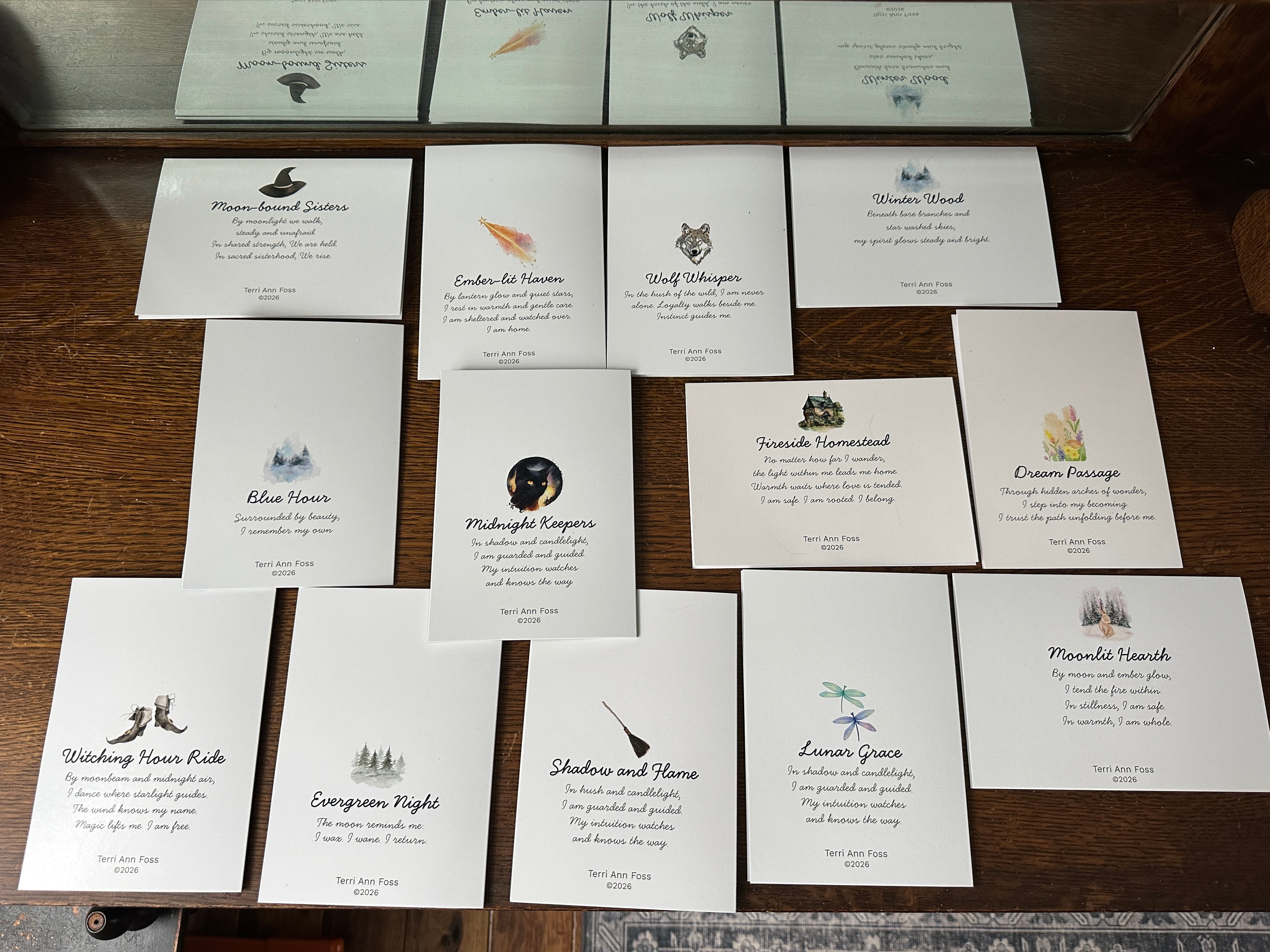 Witch Fine Art Blank Greeting Cards 5”x7” – Variety Set of 13 Moon Halloween Nature - Terri Ann Foss
