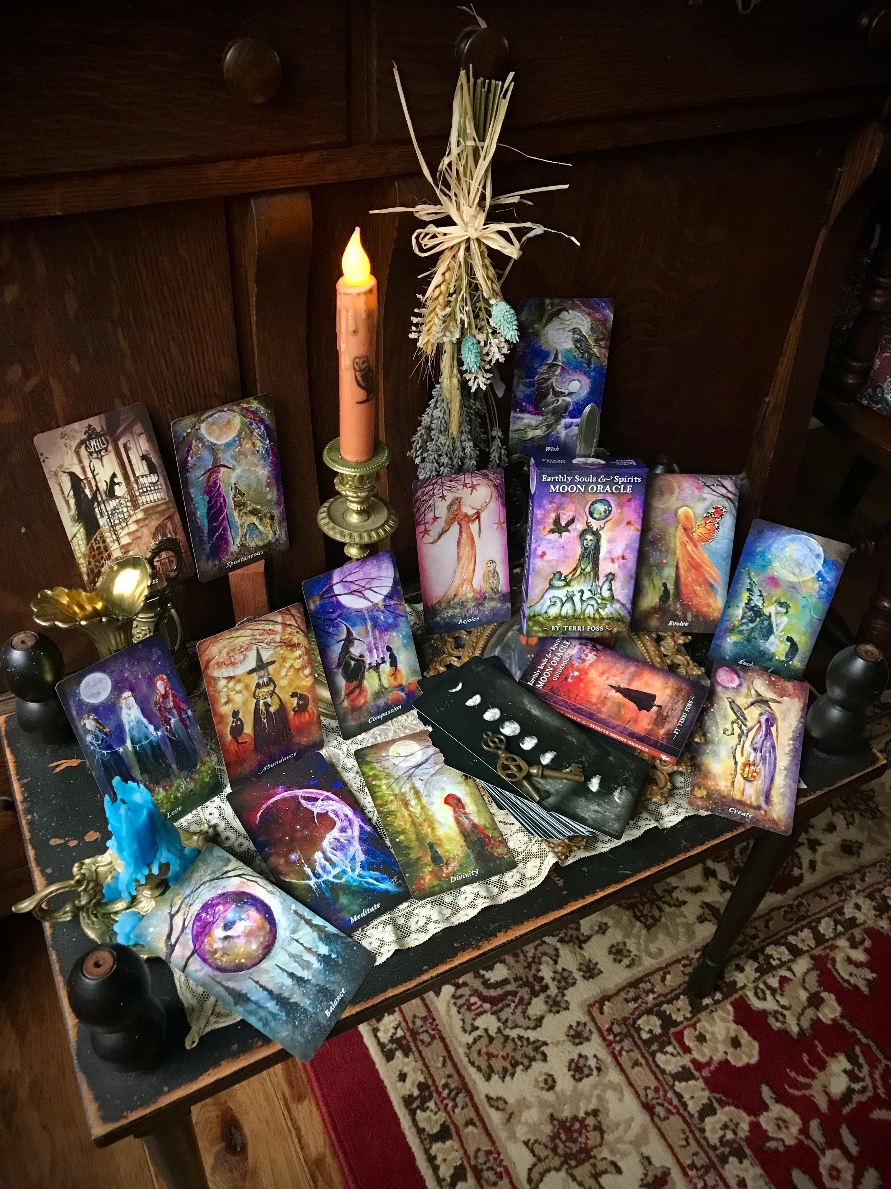 Earthly Souls and Spirits Moon Oracle Deck - Guide Booklet Published - US Games Systems - Terri Ann Foss