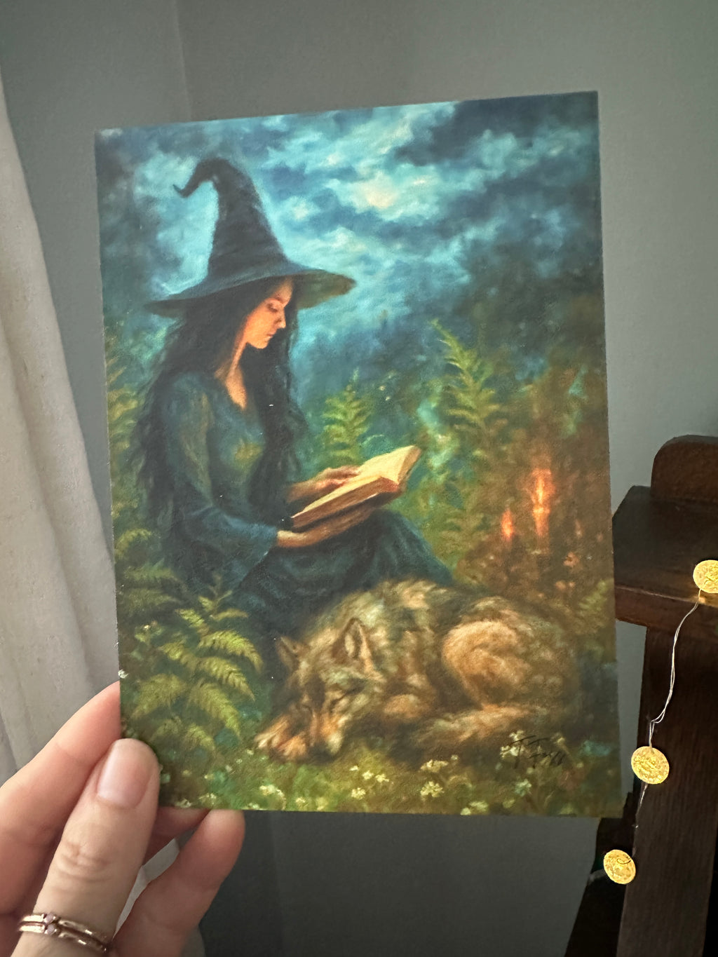 Wolf Whisper - Witch Summer Book Wolf Dog - Signed Art Print - Terri Ann Foss
