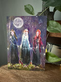Bound as Sisters - Witch Faerie Sisters Coven Celestial Moon - Signed Art Print - Terri Ann Foss