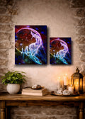 Ethereal Realm - Witch Cat Celestial Ghostly Spirt Moon - Giclée Gallery Wrapped Canvas - Terri Ann Foss