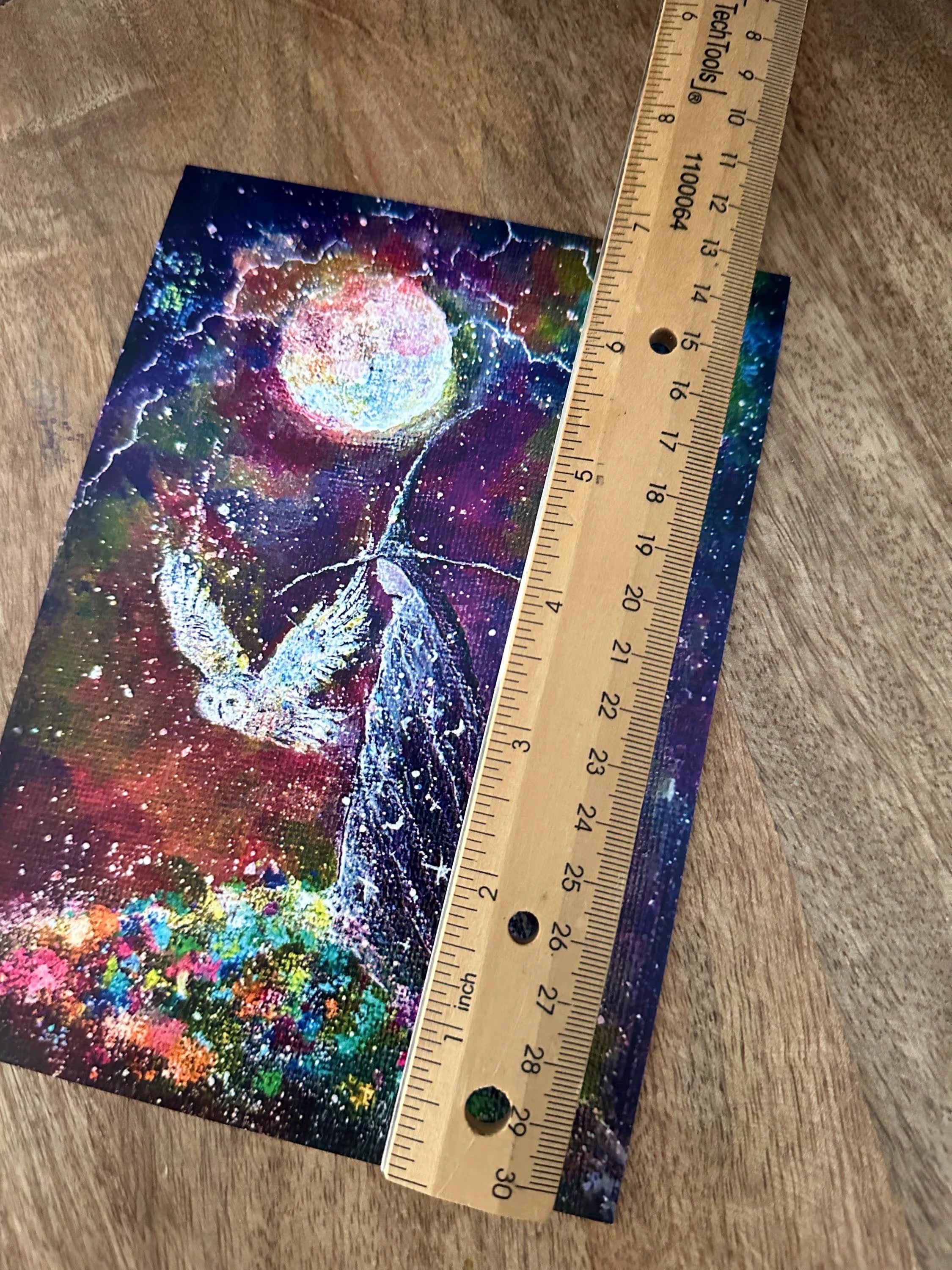 Stardust Awakening – Witch Owl Moon - Signed Art Print - Terri Ann Foss