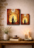 Sacred Stillness - Witch Halloween Samhain Cat Moon - Giclée Gallery Wrapped Canvas - Terri Ann Foss