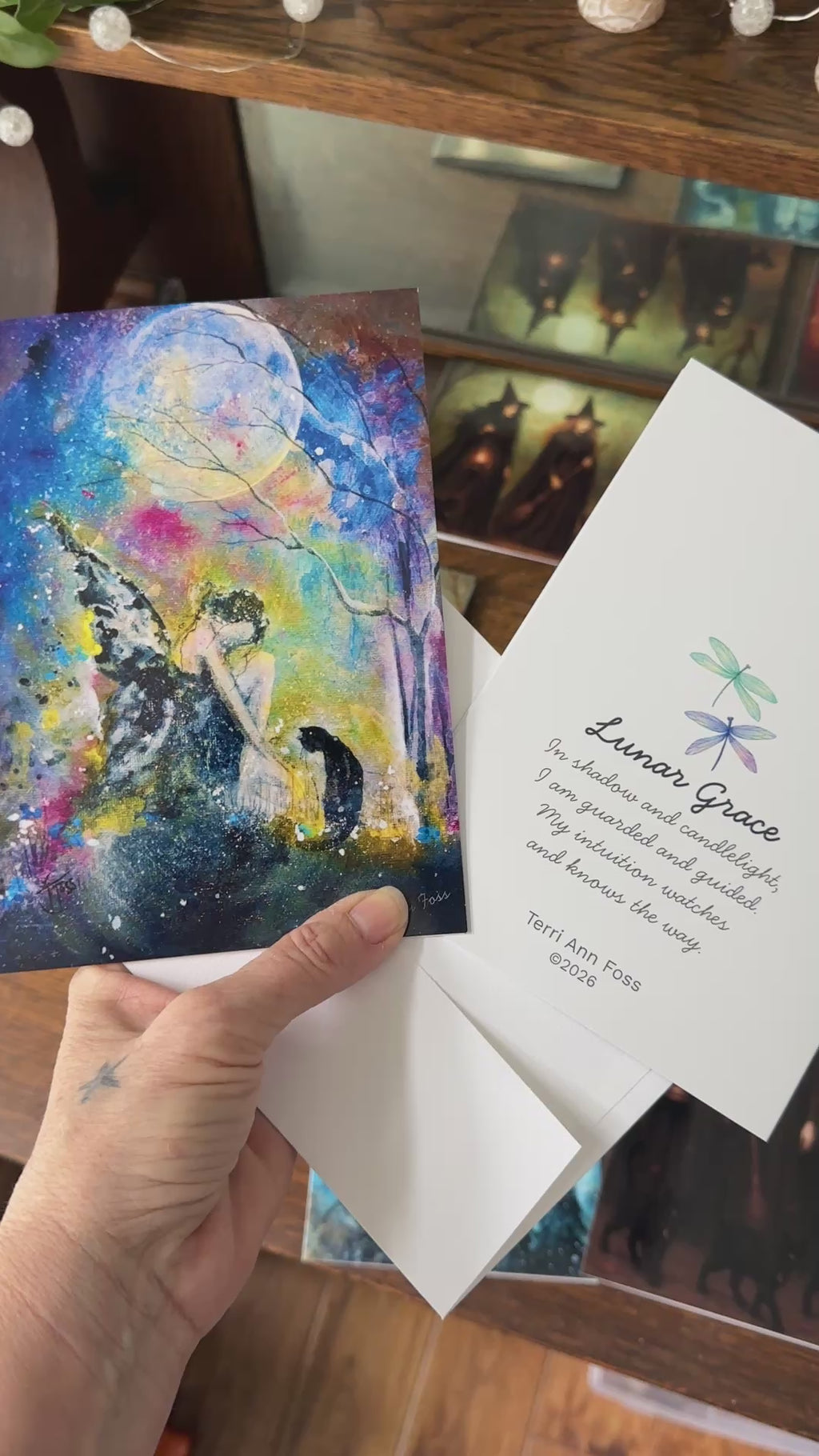 Witch Fine Art Blank Greeting Cards 5”x7” – Variety Set of 13 Moon Halloween Nature - Terri Ann Foss