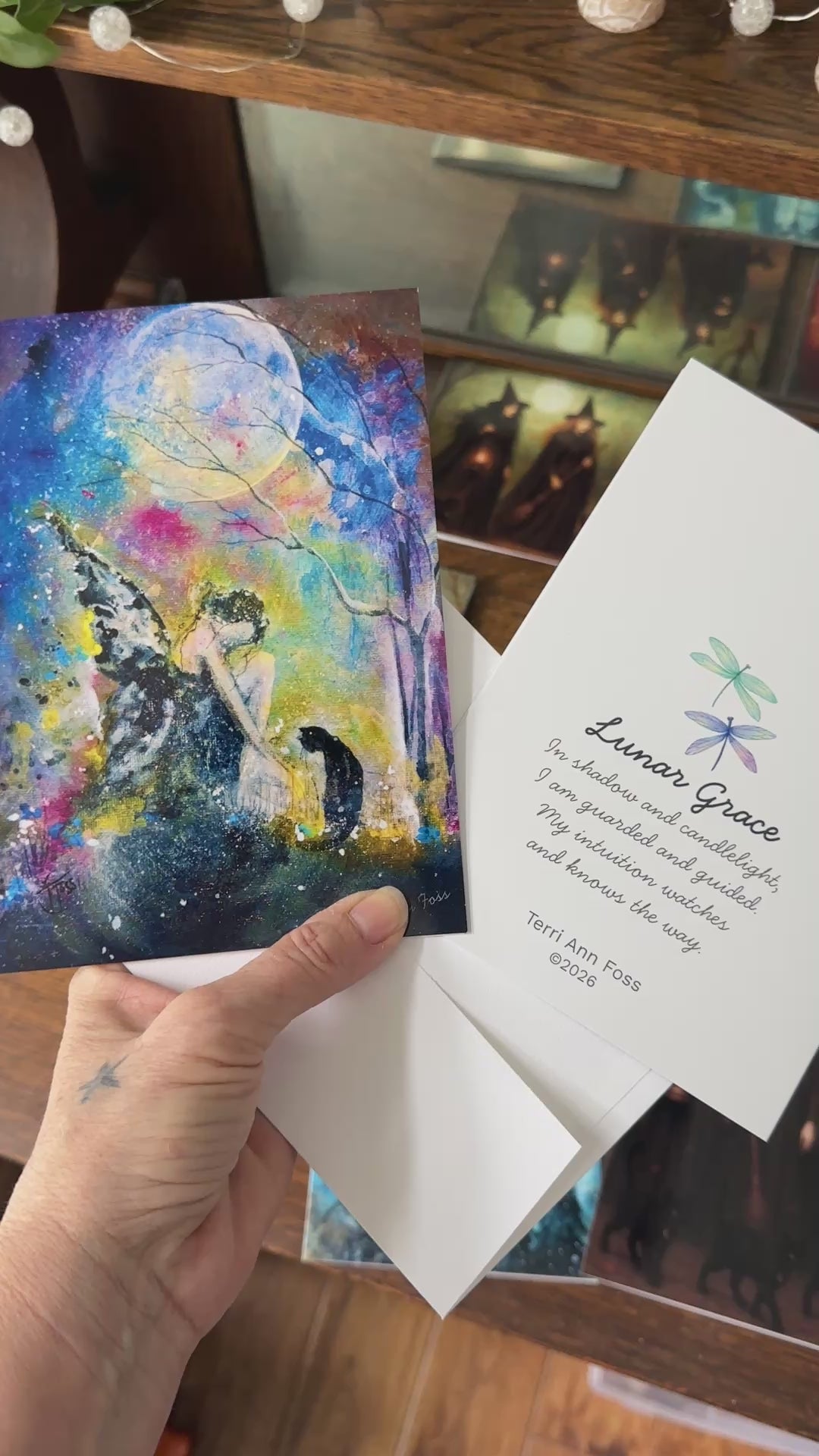 Witch Fine Art Blank Greeting Cards 5”x7” – Variety Set of 13 Moon Halloween Nature - Terri Ann Foss
