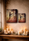 Twilight Spells - Witch Halloween Samhain Cat Sepia - Giclée Gallery Wrapped Canvas- Terri Ann Foss